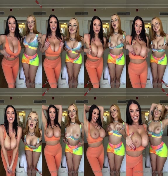 Angela White boobs boucing show with my sexy friend video leaked